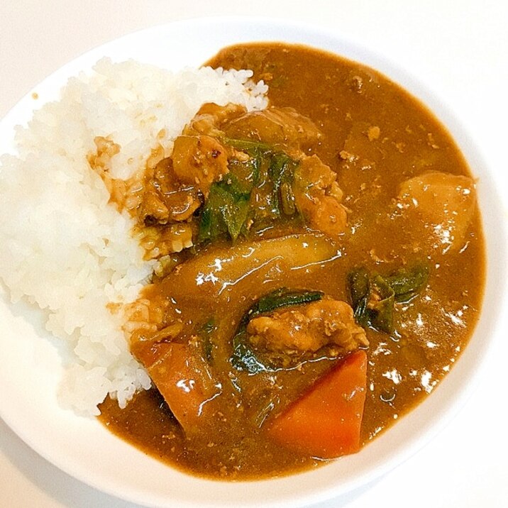 ごぼうとほうれん草のカレーライス☆